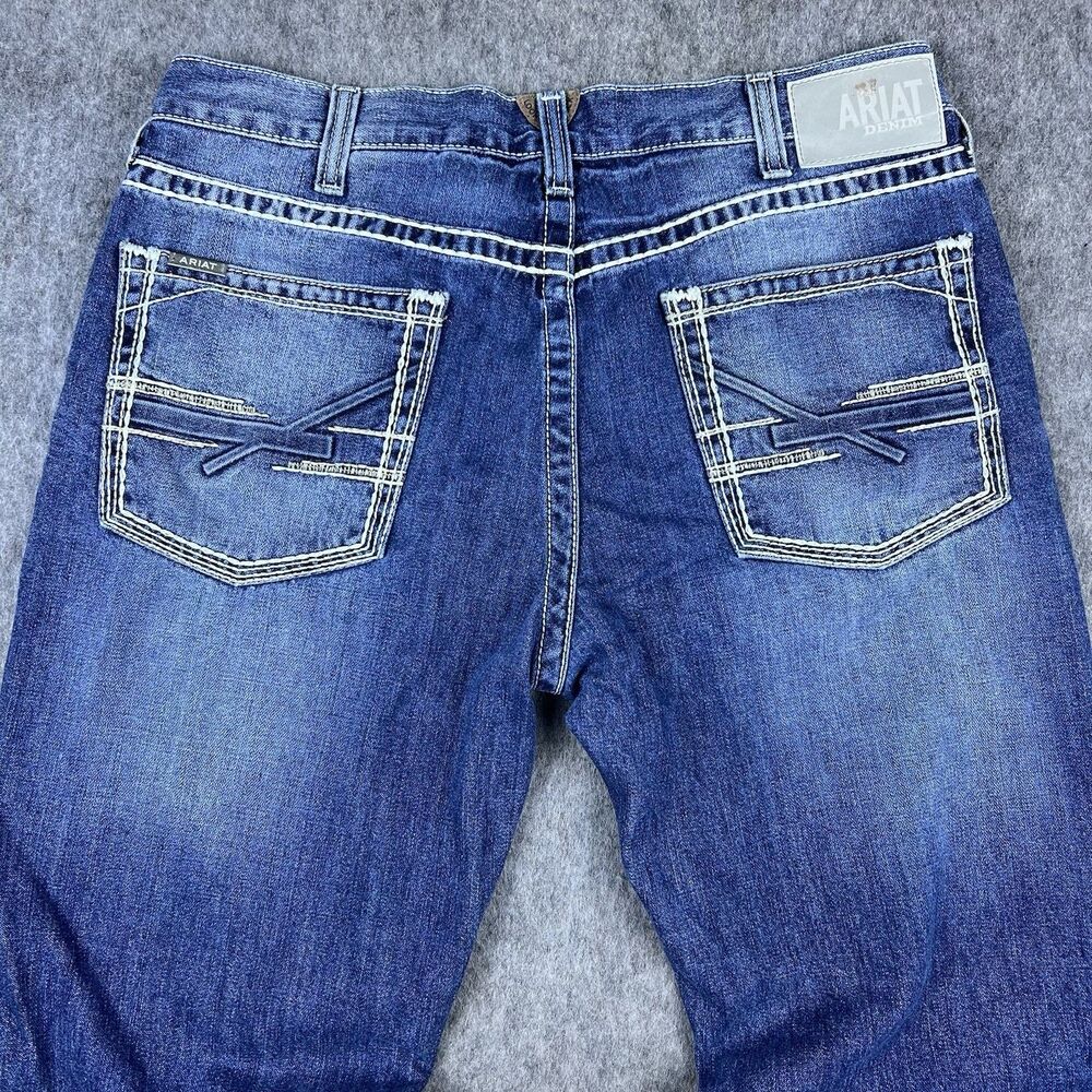 Ariat Men's Jeans M5 Slim Straight Medium Wash Blue Denim 100% Cotton Size 36x36 - Picture 4 of 15